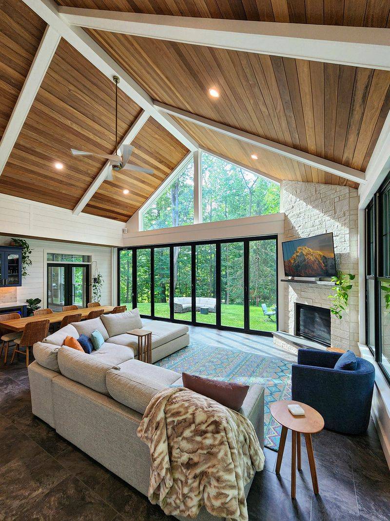 The Rustic Barn Doors In These Kansas Farmhouses That Transform Every Room Instantly - Decor Hint Natural Cedar Doors with Glass Panels for Sunrooms