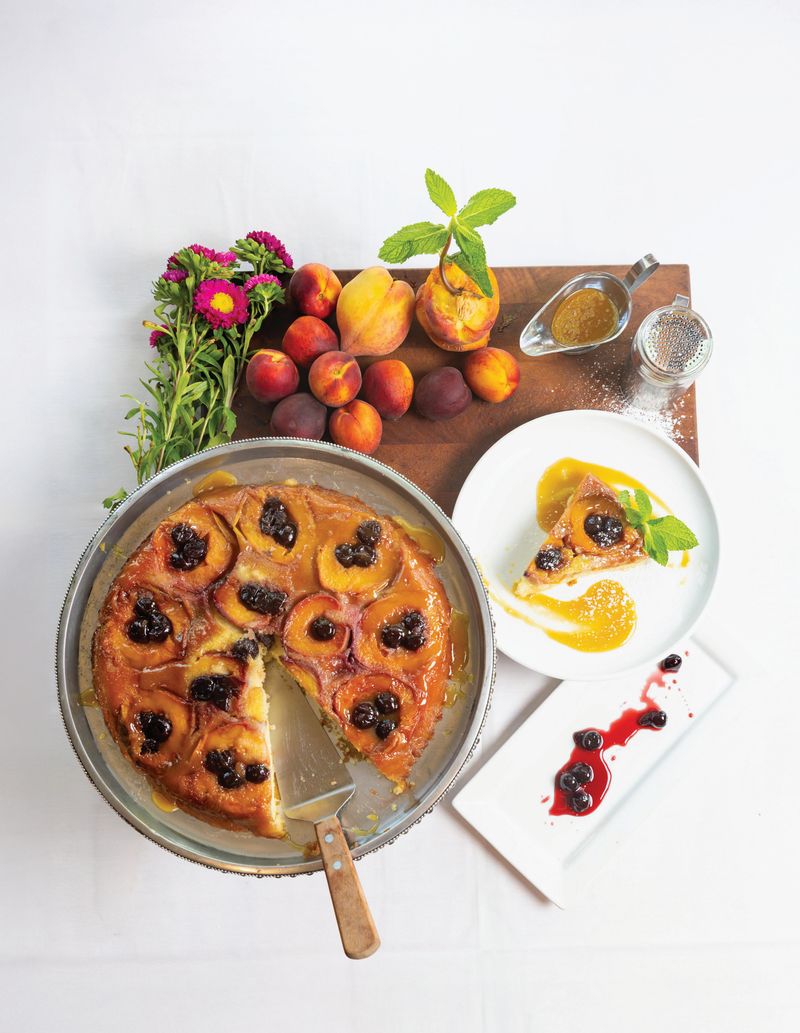Buttermilk Pie with Muscadine Grape Sorbet