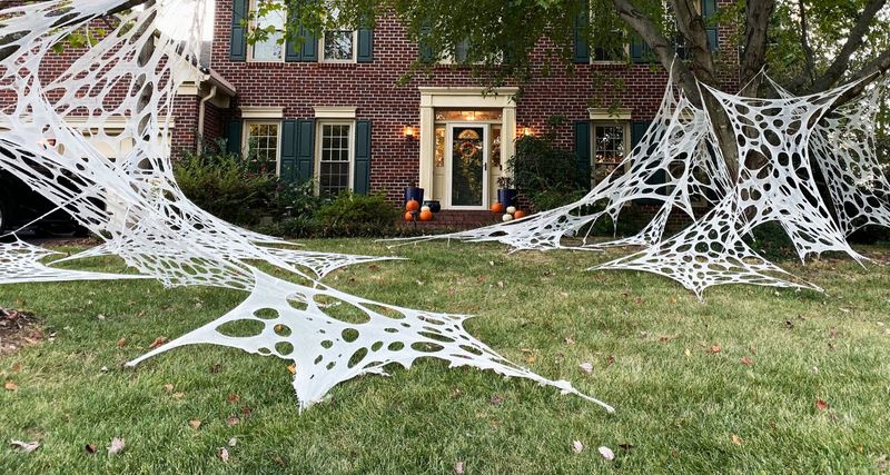 Massachusetts Celebrates With 19 Magical Halloween Displays Neighbors Love - Decor Hint Giant Spider Web Takeover