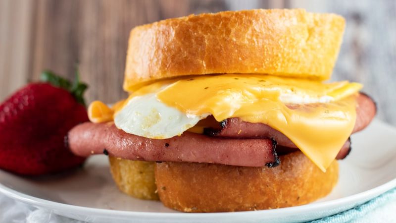 Fried Bologna And Egg Counter Sandwich