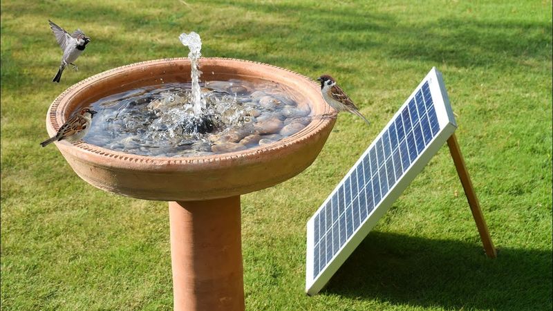 14 Easy DIY Backyard Fountain Ideas In Florida - Decor Hint Solar-Powered Birdbath Fountain