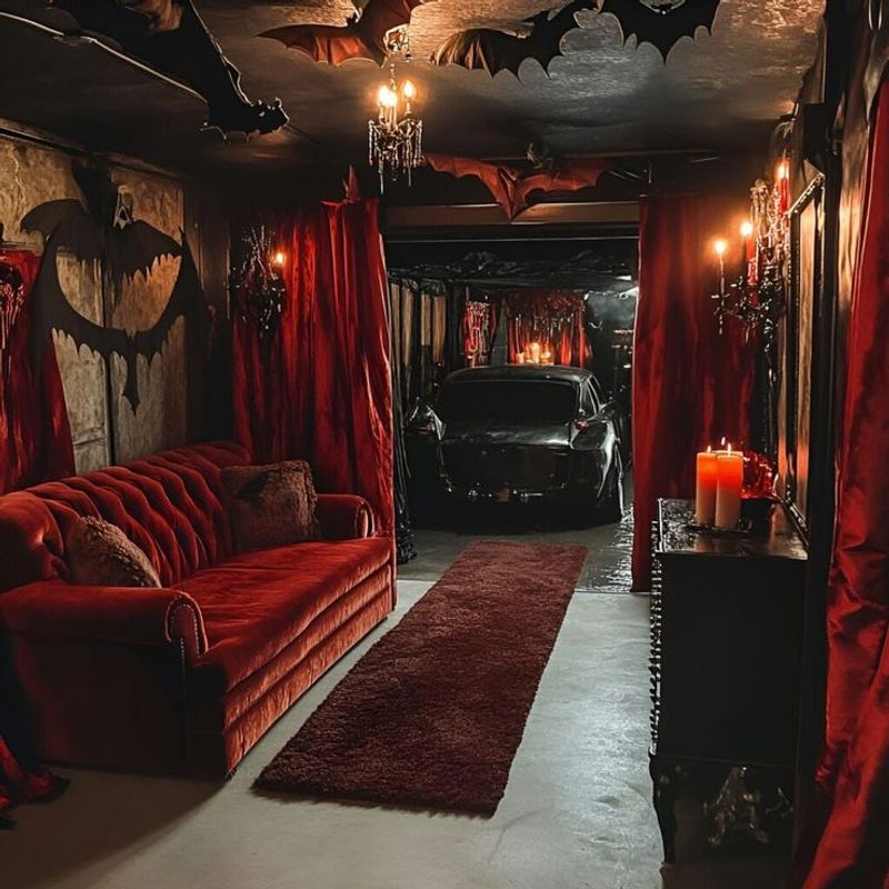 15 Garage Makeovers Turning Ohio Homes Into Haunted Havens - Decor Hint The Gothic Garage Of Smoke, Candles, And Echoing Bells