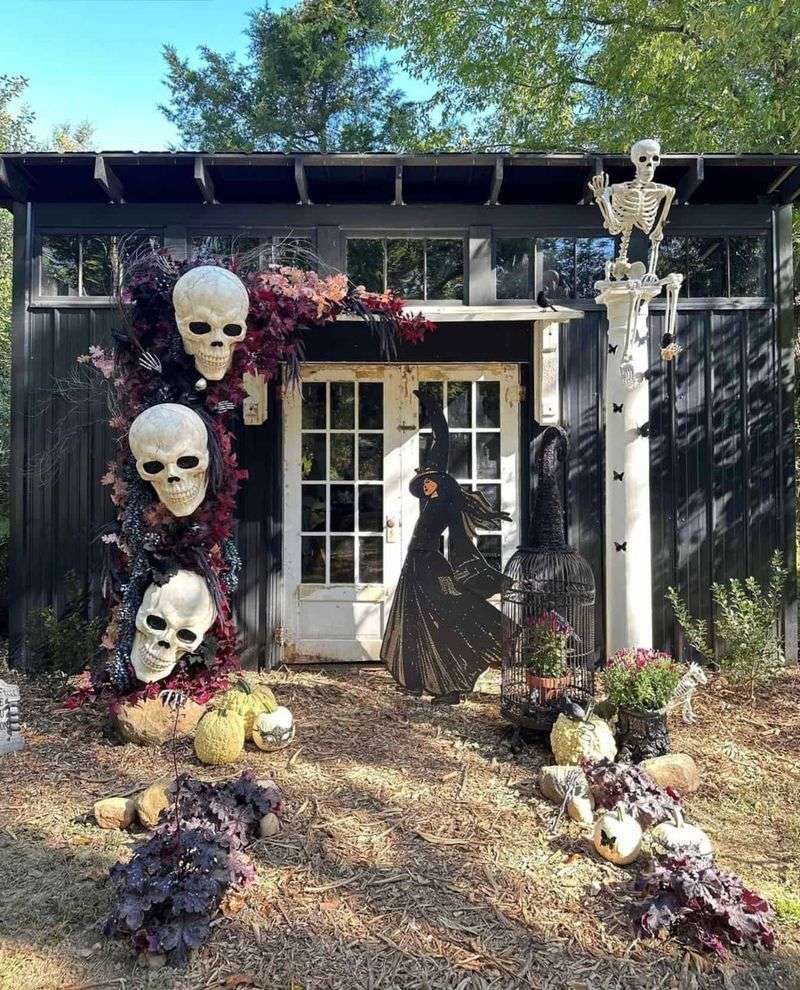 15 Garage Makeovers Turning Ohio Homes Into Haunted Havens - Decor Hint The Cabin-In-The-Woods Setup With Rustic Chills And Forest Sounds