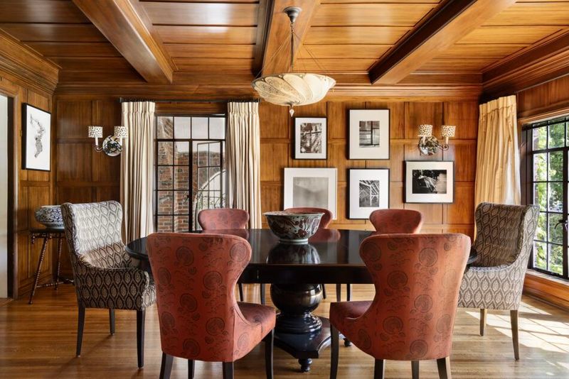 High-Gloss Wood Paneling Or Library Walls