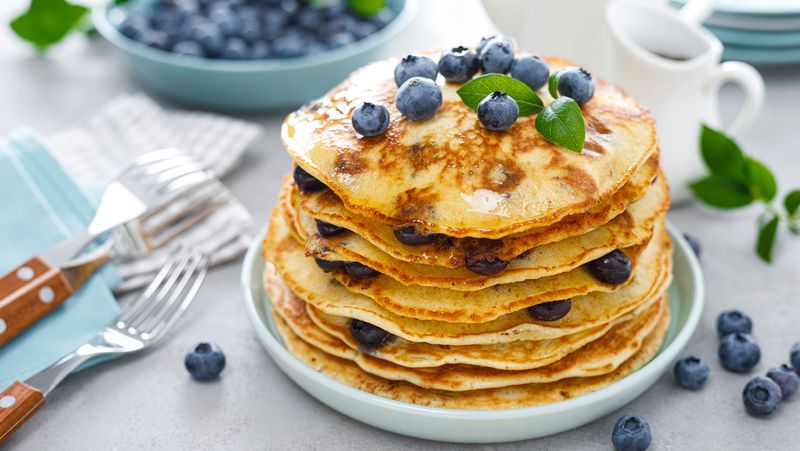 Dot's Restaurant's Blueberry Buckwheat Stacks