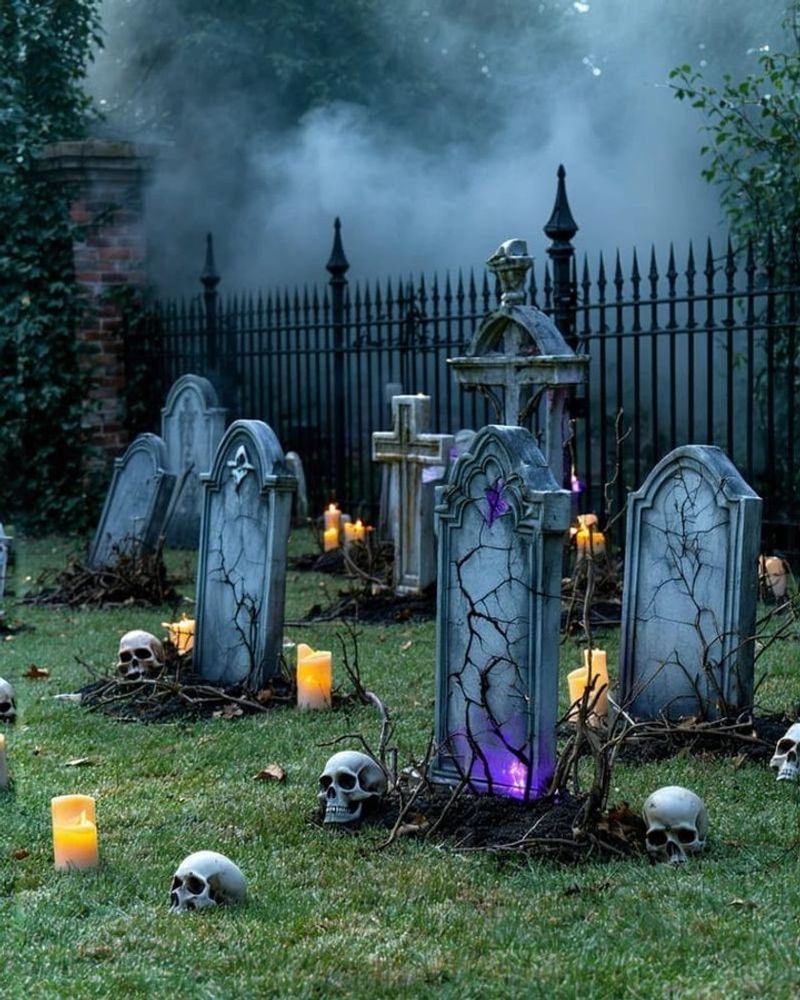 12 New Mexico Halloween Displays That Wow Every Neighborhood - Decor Hint Immersive Graveyard Scene With Fog & Sound Effects