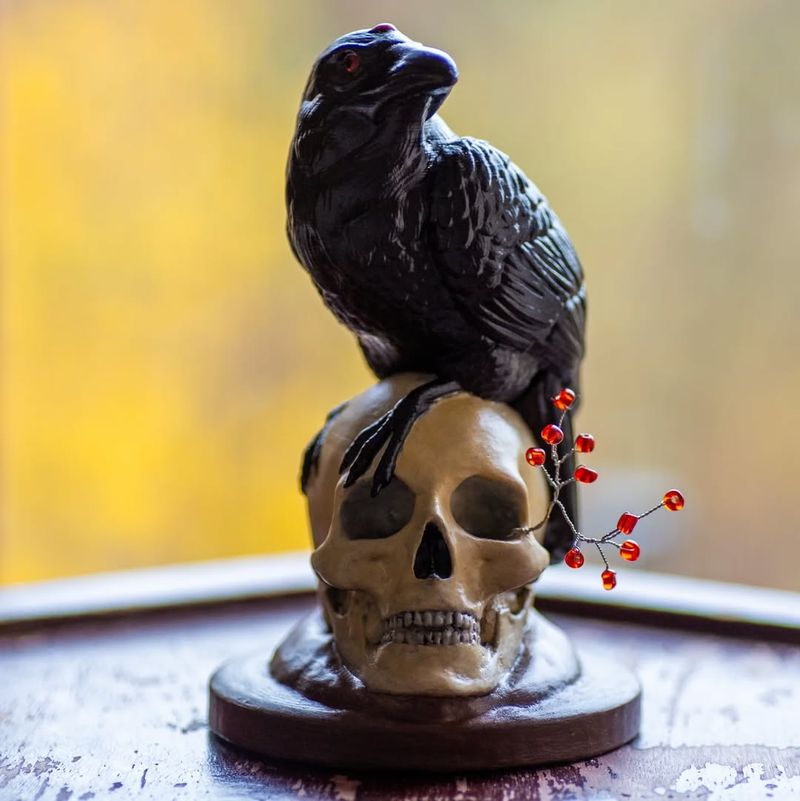 Skull & Raven Figurines