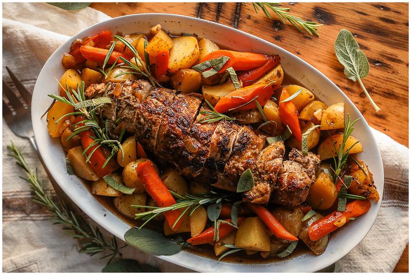 Maple Mustard Pork Tenderloin With Root Vegetables