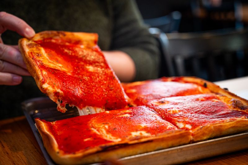 16 Pennsylvania Pizzerias Famous For Their Timeless Old-School Flavor - Decor Hint Santucci's Original Square Pizza