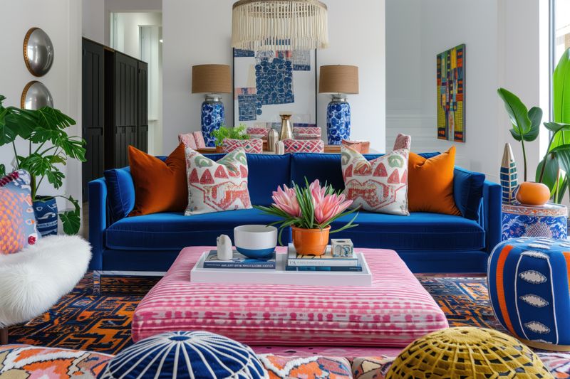 How Dopamine Decor Trend Is Transforming Homes From California To Texas - Decor Hint Playful Patterns Create Visual Interest