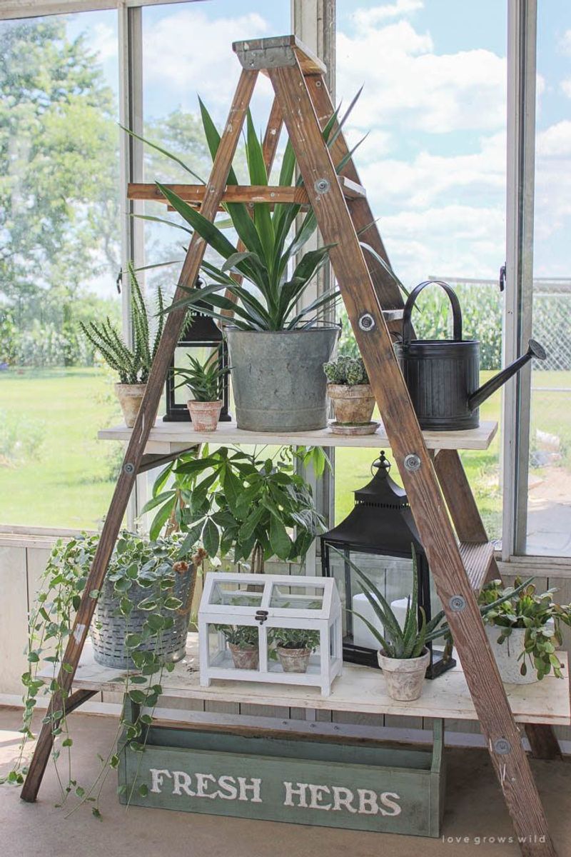 12 Small Entryway Projects You Can Totally DIY - Decor Hint Repurposed Ladder Shelf