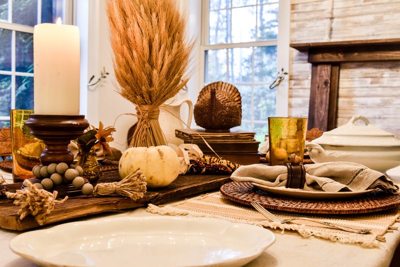 Vintage Pitcher With Wheat Stalks