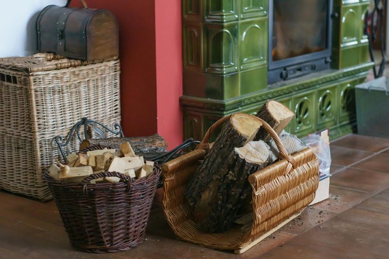 16 Fireplace Tools And Decor Ideas That May Instantly Upgrade Your Living Room - Decor Hint Stylish Log Holder or Basket
