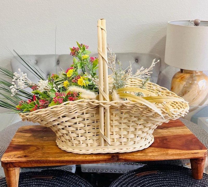 Wicker Baskets with Fabric Liners