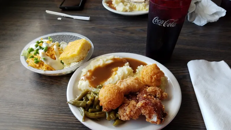 Creamy Mashed Potatoes Topped With Rich Gravy