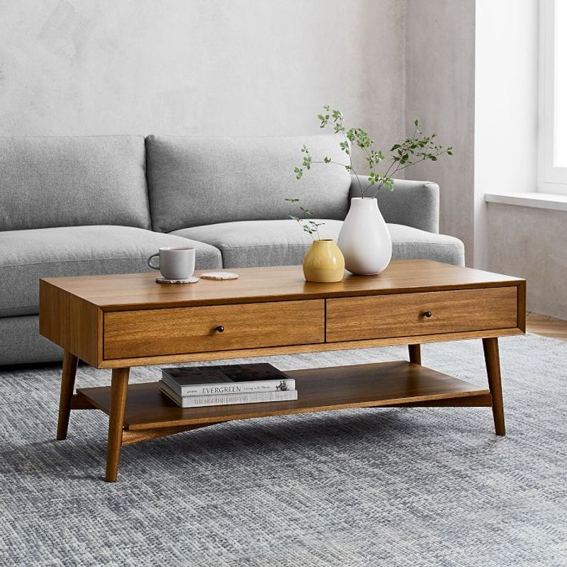 Crate & Barrel Stria Storage Coffee Table