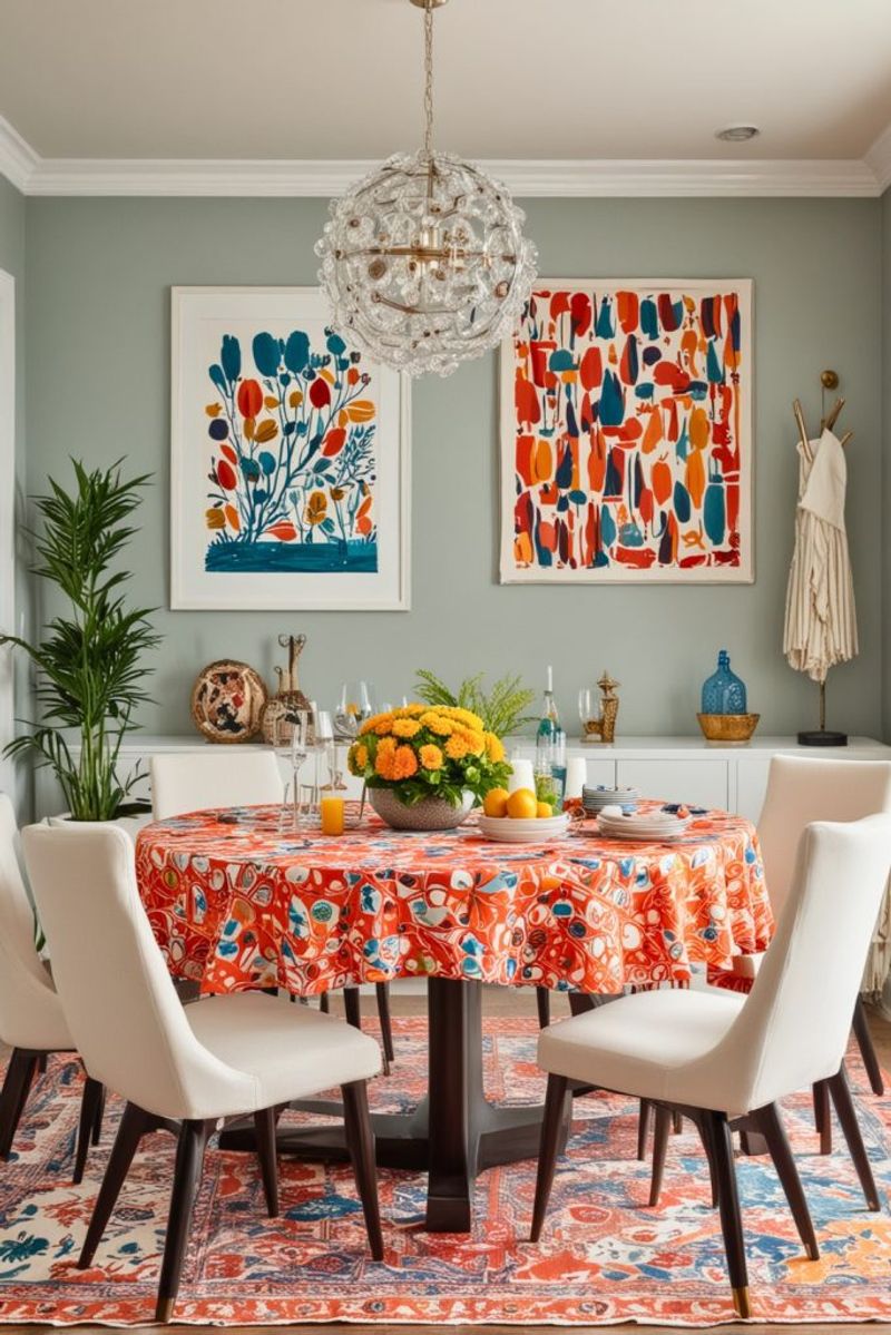 How Dopamine Decor Trend Is Transforming Homes From California To Texas - Decor Hint Statement Lighting Becomes the Focal Point