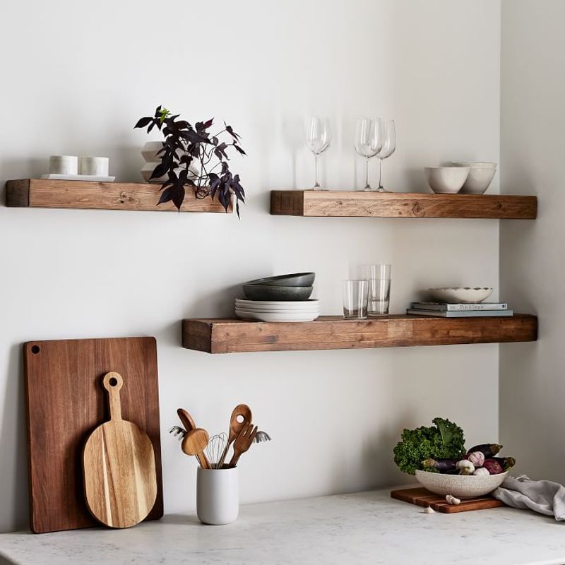 Californian Kitchens Where Warm Minimalism And Natural Luxury Collide - Decor Hint Floating Shelves Displaying Minimal Ceramics