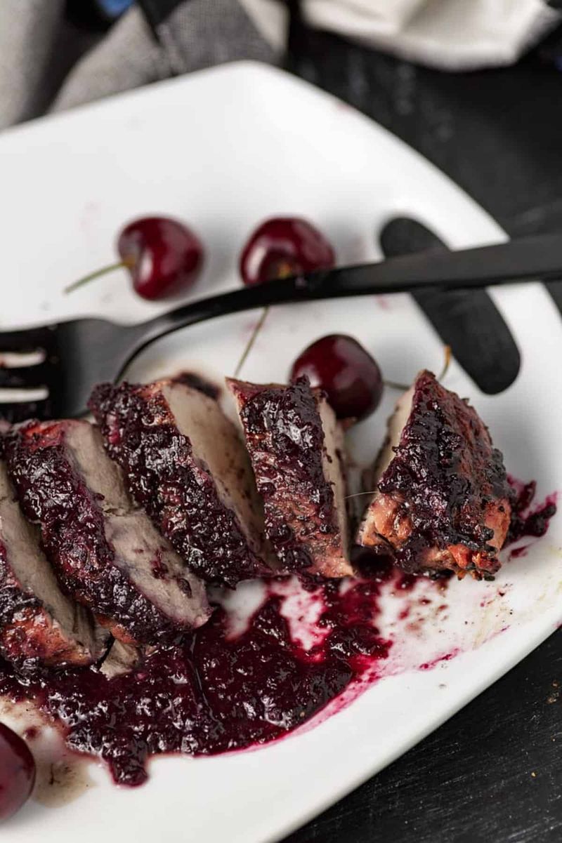 Grilled Pork Tenderloin With Cherry Sauce
