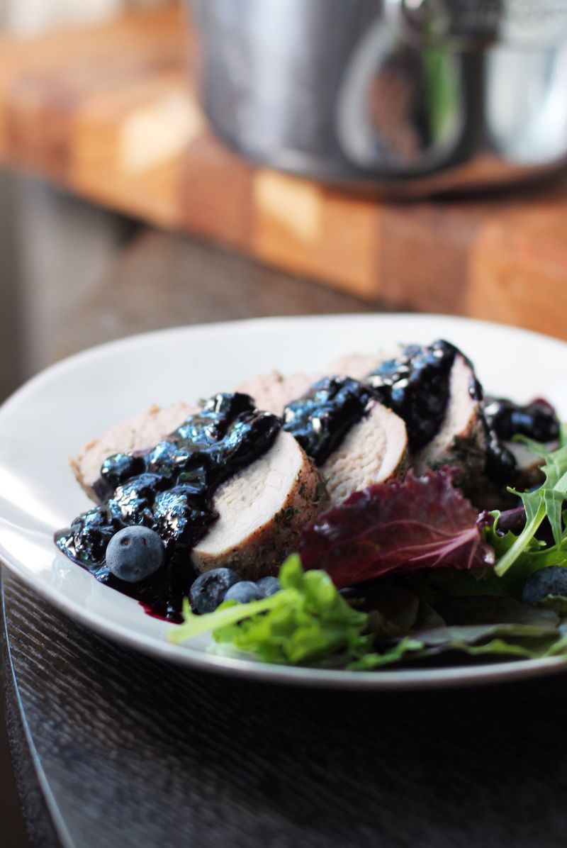 Herb-Crusted Pork Tenderloin With Blueberry Compote