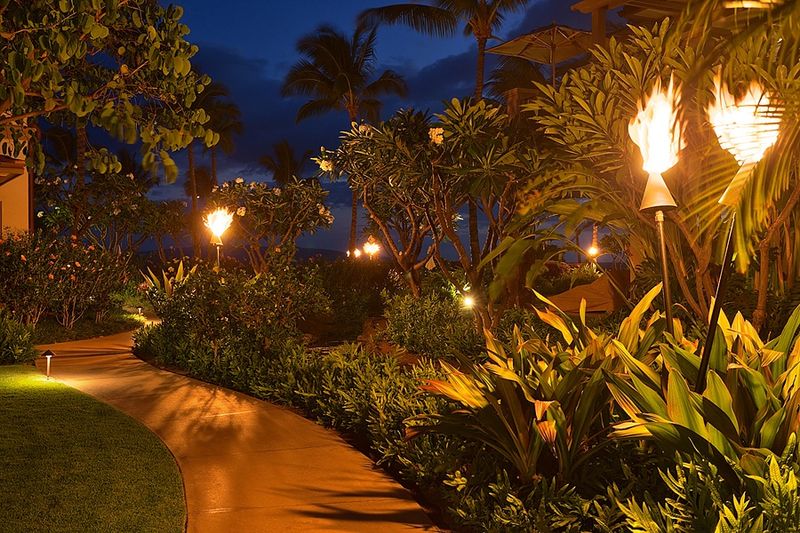 Tiki Torches As Ambient Backyard Lighting