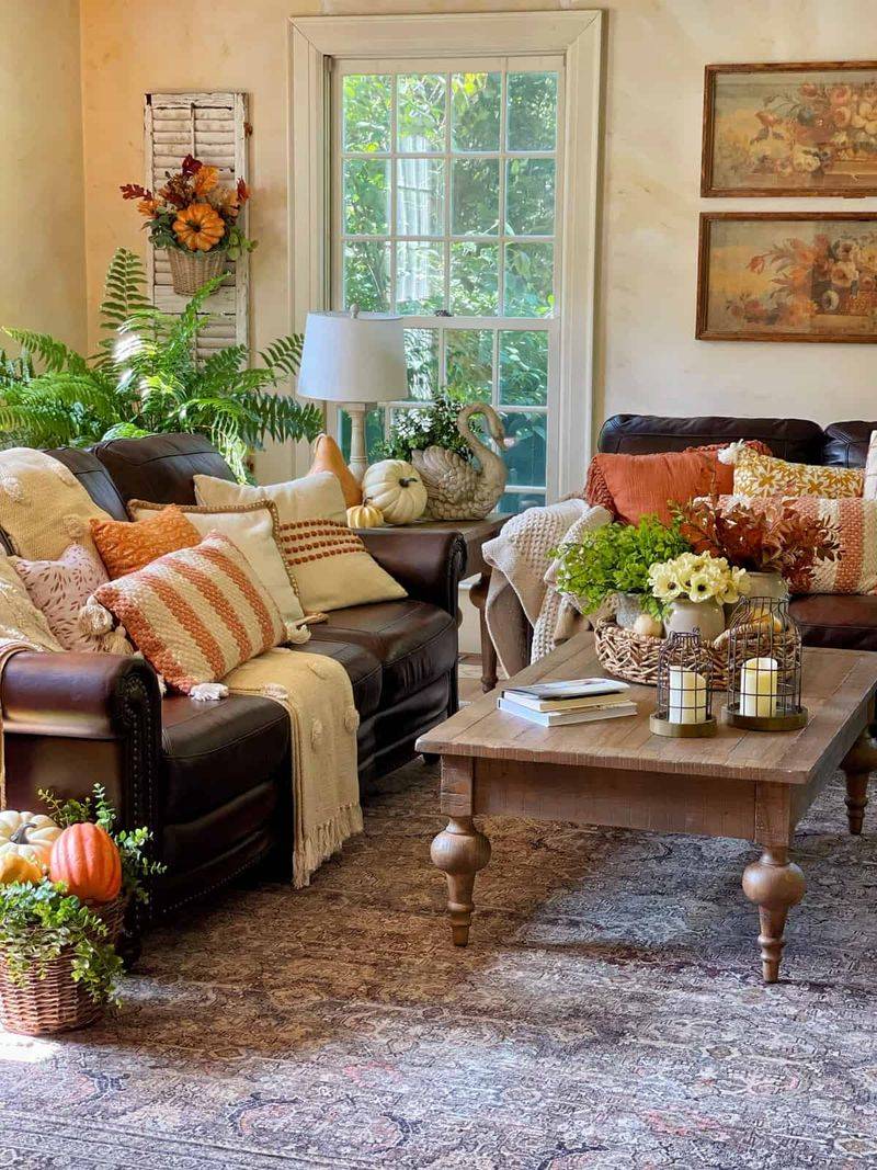 Tennessee's Take On Warm, Rustic Thanksgiving Decorating - Decor Hint Vintage-Inspired Living Room Accents