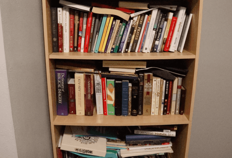 Overstuffed Bookshelves