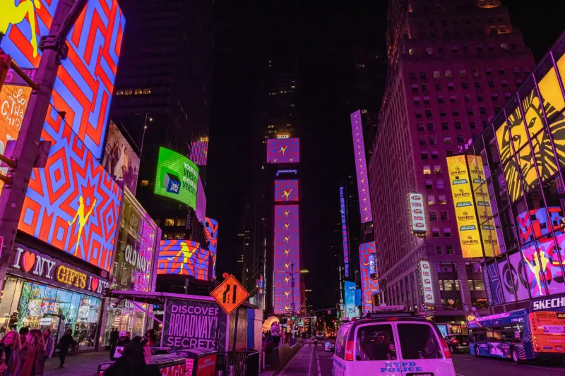 Times Square's Neon Geometry After The Crowds Leave