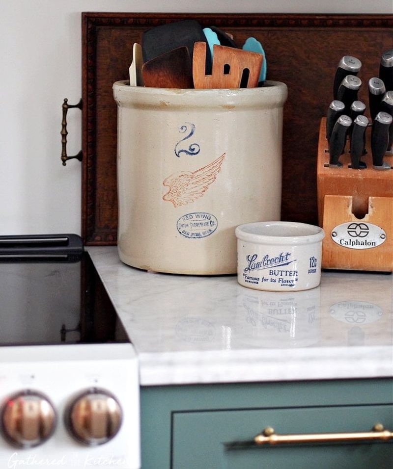 Antique Butter Crocks And Butter Shapers