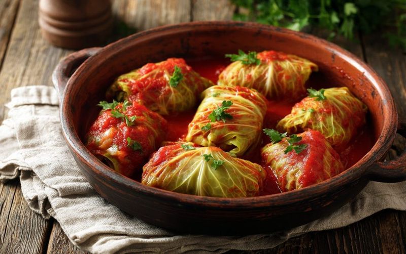 Hog Maw Or Cabbage Rolls As Centerpieces