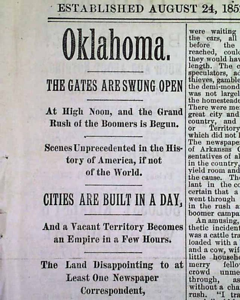 Antique Oklahoma Land Run Documents