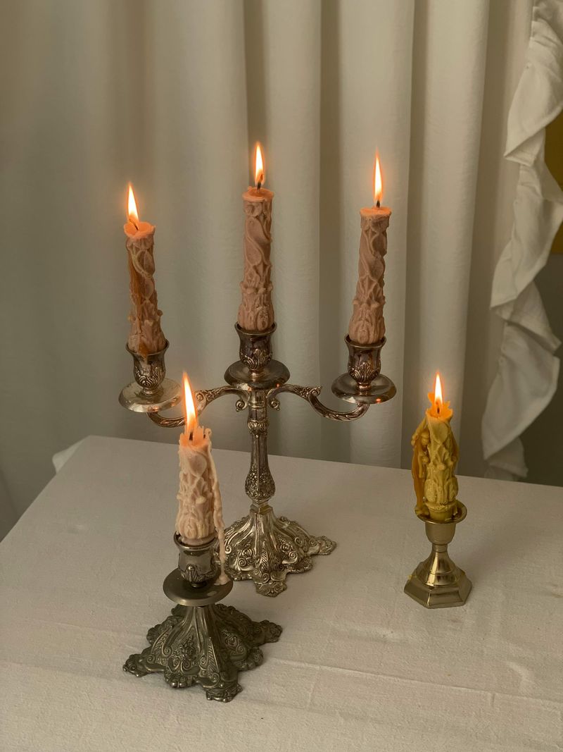Antique Brass Candle Holders