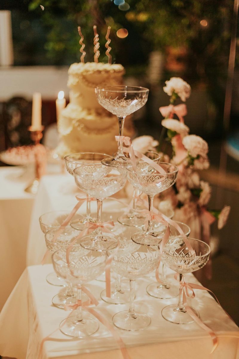 Set Up a Champagne Tower Display