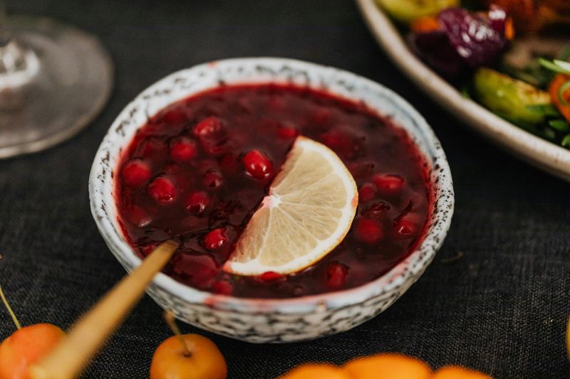 Cranberry Sauce Cans And Fresh Berries