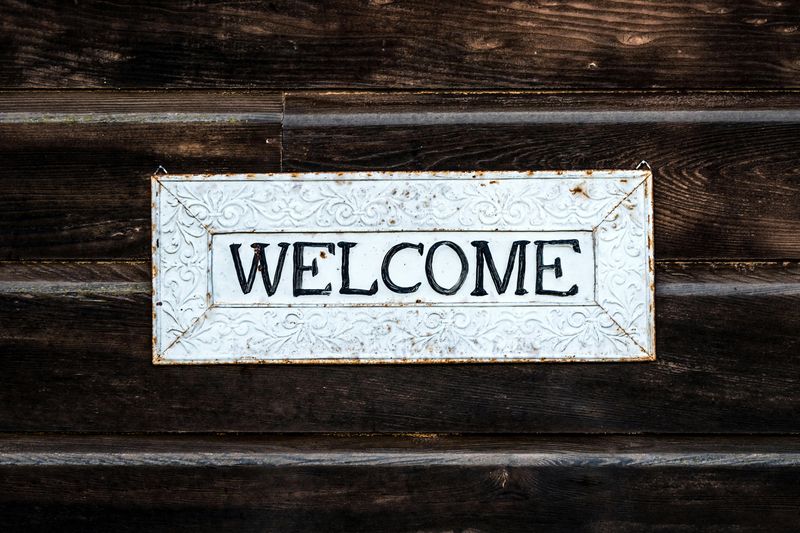 Rustic Wooden Welcome Sign