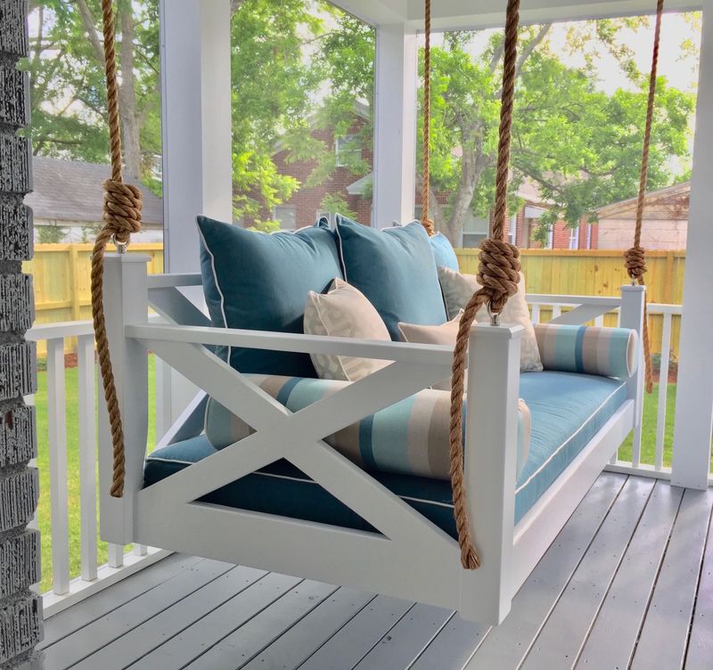 12 Front Porch Looks That Define South Carolina Welcoming Style - Decor Hint Porch Swings With Soft Pillows