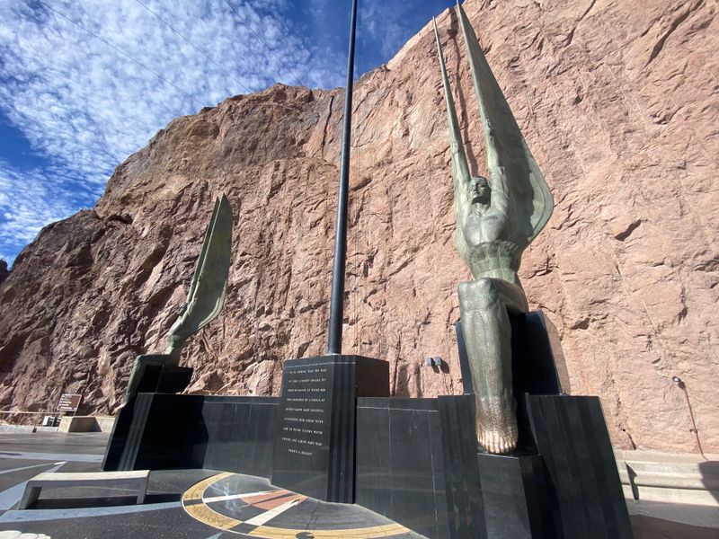18 Wonderfully Weird Roadside Attractions In Nevada You Need To See To Believe - Decor Hint Hoover Dam Winged Figures