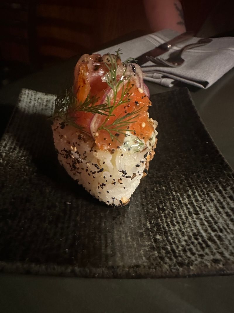 Spicy Albacore with Onigiri & Seared Scallops - OyBar (Los Angeles, CA)