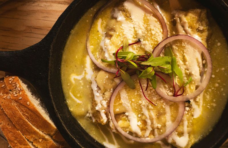 Green Chile Chicken Enchiladas