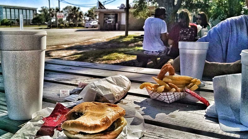 Picnic Tables Under Ancient Oak Trees