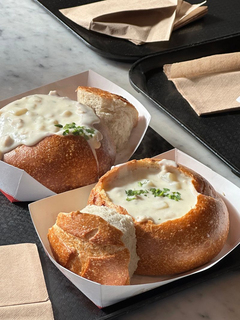 Clam Chowder In Sourdough Bread Bowl