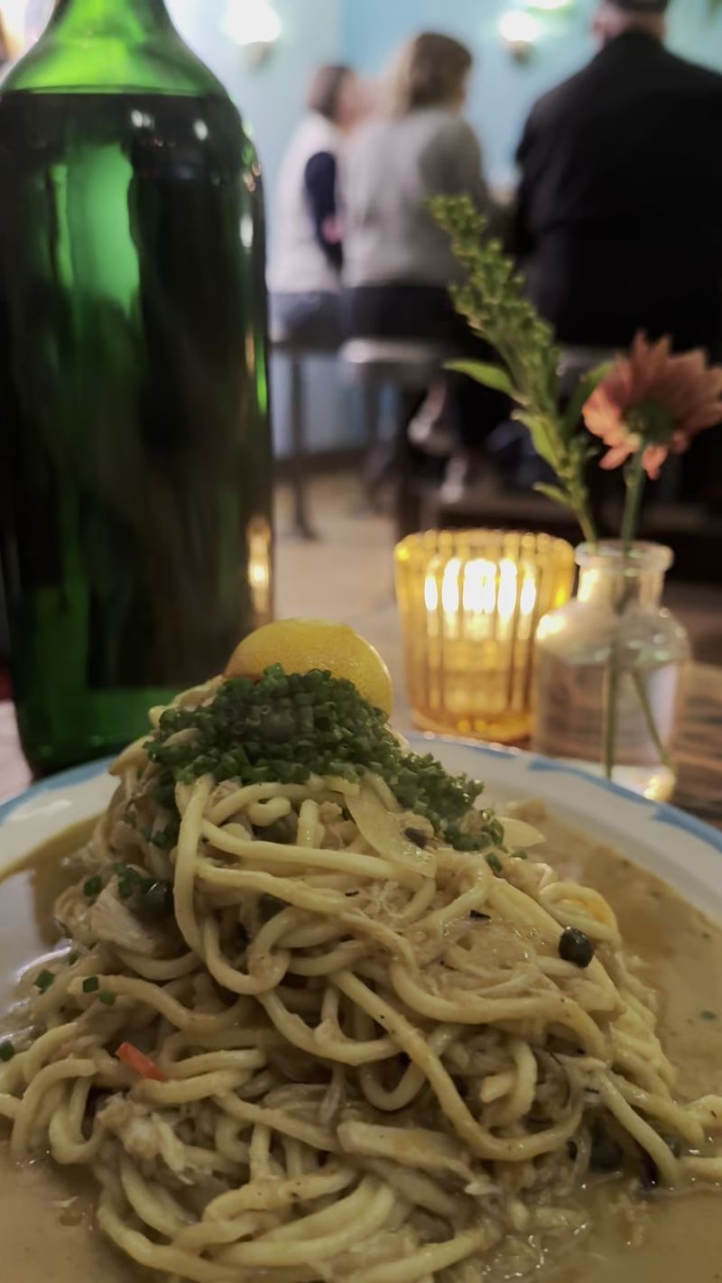 Lump Crab Aligue Noodles Deliver Spicy, Citrusy Comfort In A Bowl