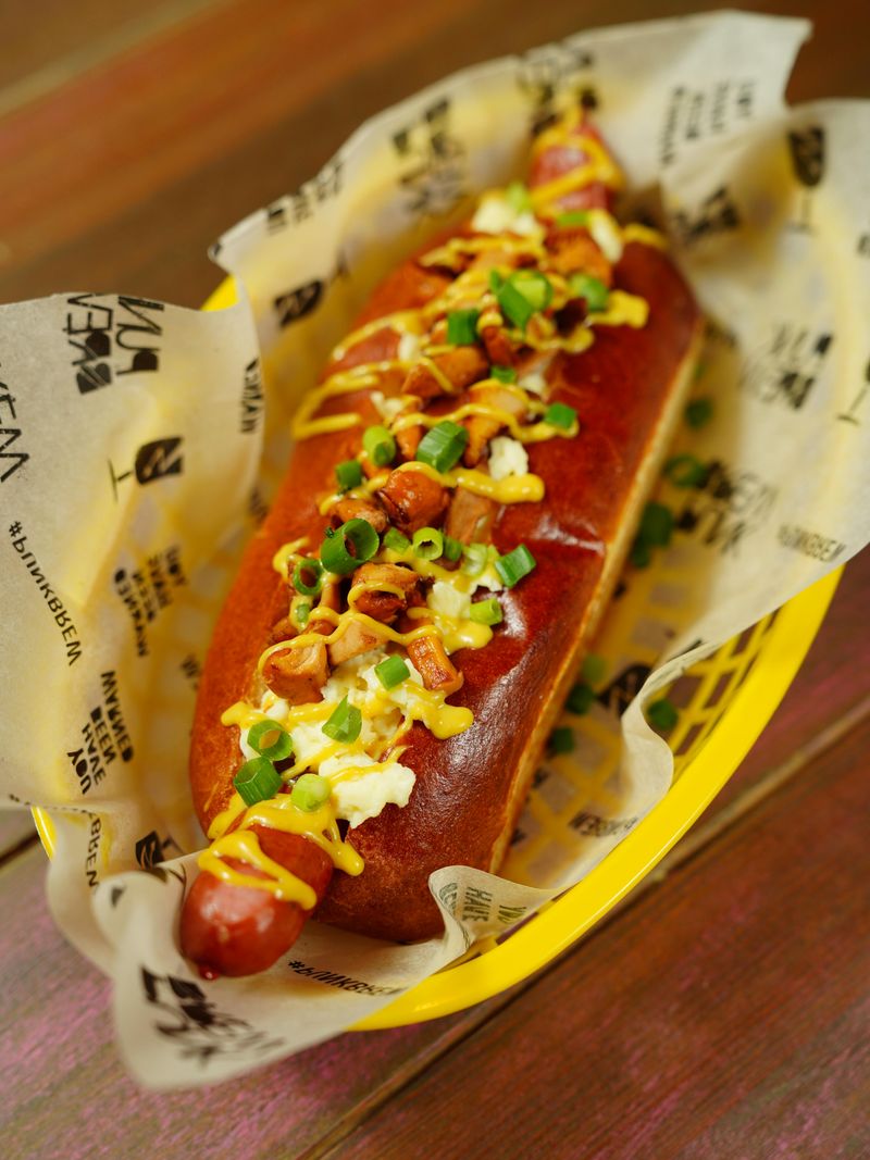 Hot Dog With Mustard And Onions