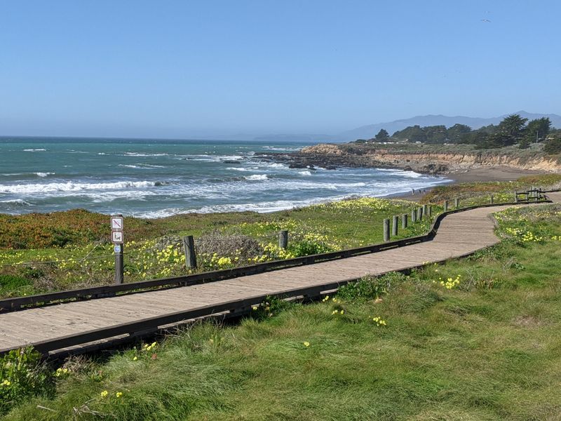 Moonstone Beach Boardwalk Stretches Along The Shore