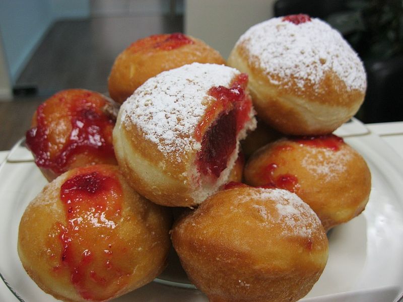 Sufganiyot (Soof-Gah-Nee-Yoht)