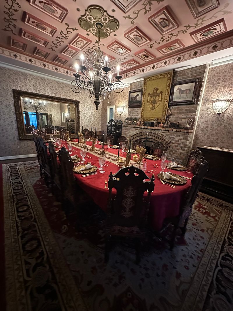 A Three-Story Fireplace And Vintage Bar