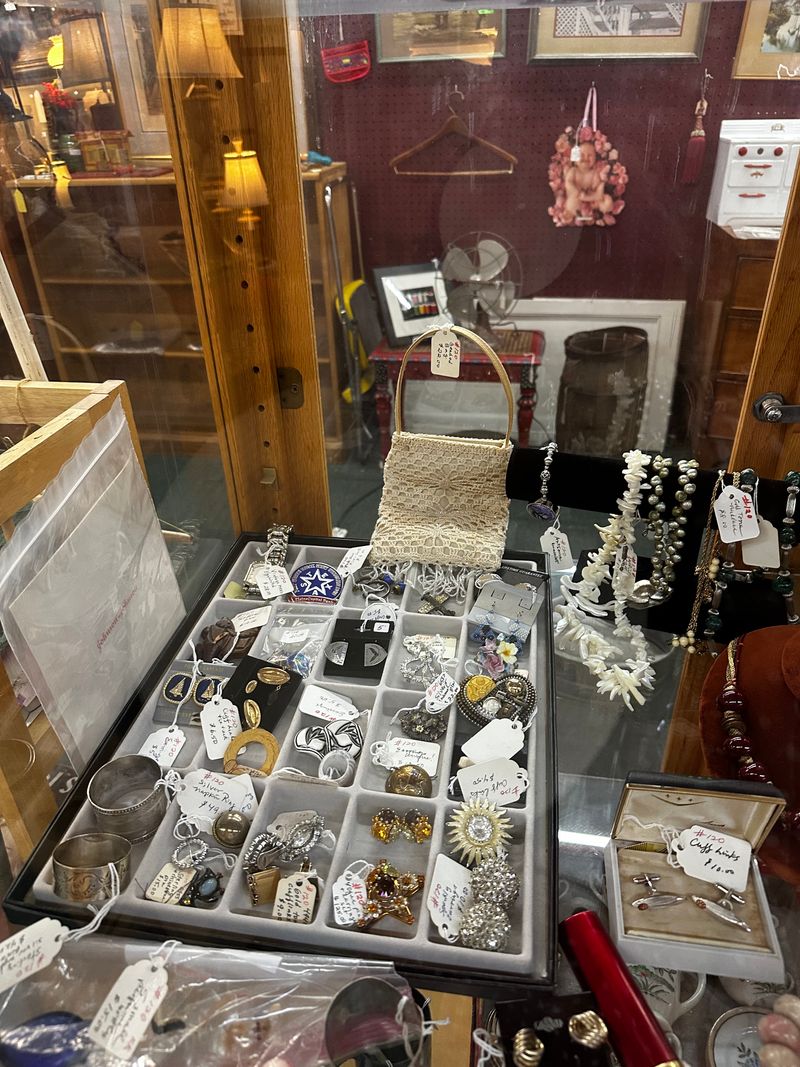 A Sneak Peek Into A Massive Texas Antique Store Built For Wandering - Decor Hint Glass Cases Of Tiny Wonders