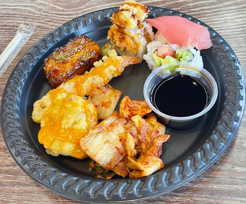 Regulars Always Beat The Rush Always At This Texas Seafood Buffet - Decor Hint Sushi Rolls That Keep Rolling