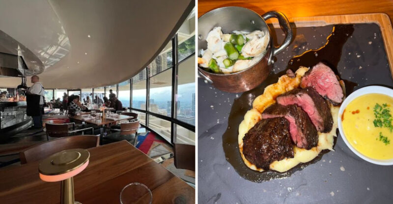 Dine 22 Stories Above Downtown Atlanta Georgia In A Cobalt-Blue Dome That Looks Like A Spacecraft