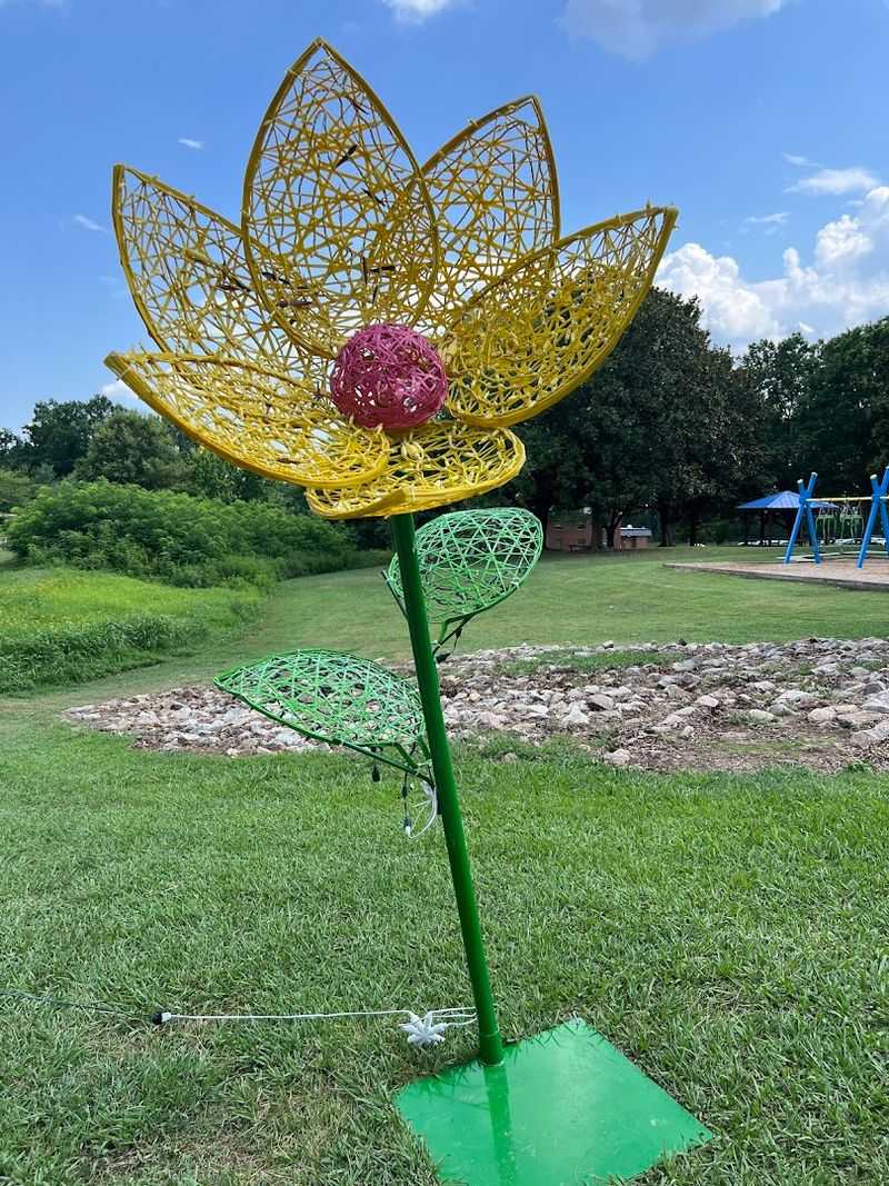 Sunflower Power Poles Art Installation